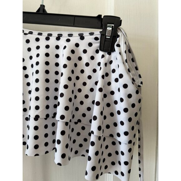 Women’s size black and white polka dot bandeau bathing suit top - Picture 3 of 7